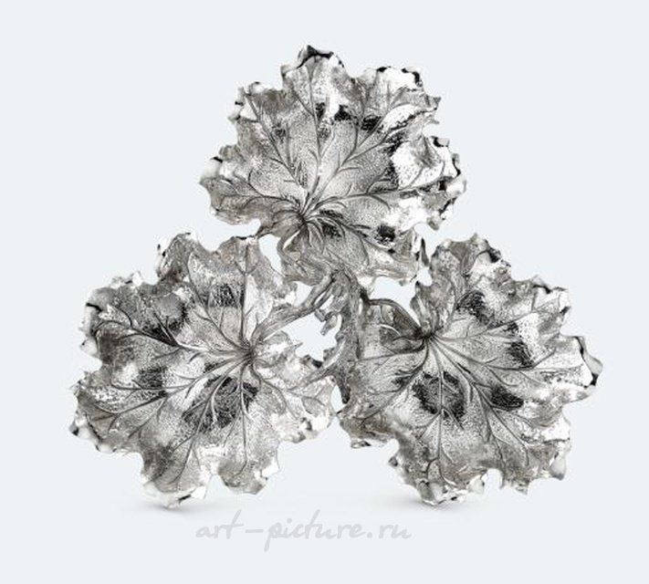 Серебряная Менажница 3 листа герани Buccellati