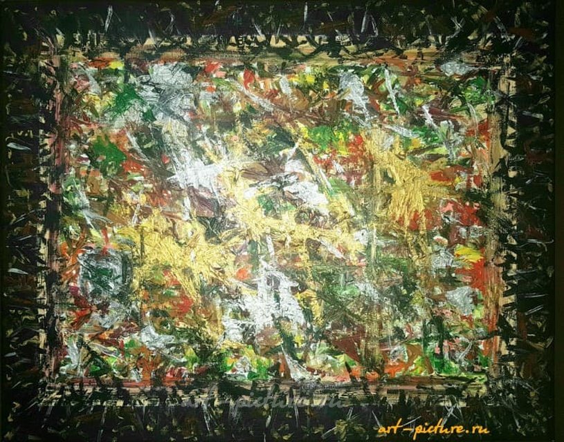 Пицца Холст, масло, акрил 