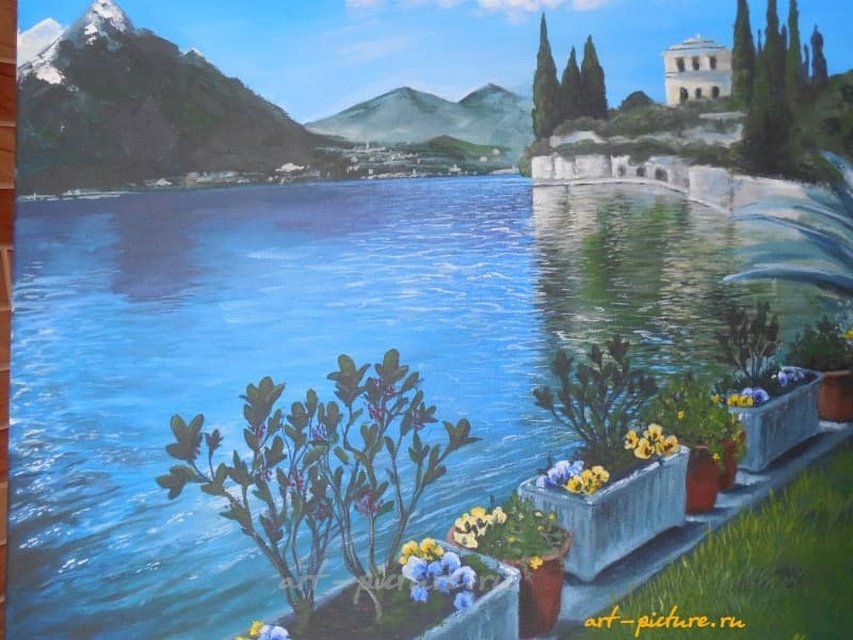 Озеро Италии акрил, холст 