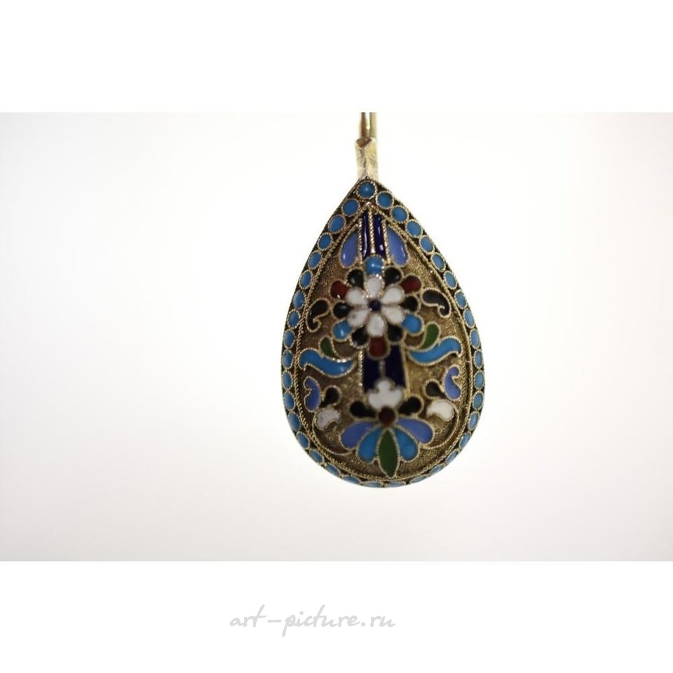 Русское серебро , Русское серебро 84. Москва. Большая эмальная ложка.