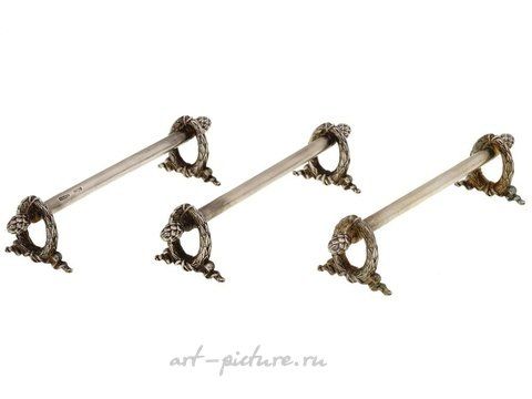 Русское серебро, Четыре серебряных подставки для ножей русского производства 84 пробы