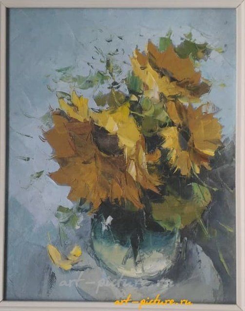 Подсолнухи масло, холст 