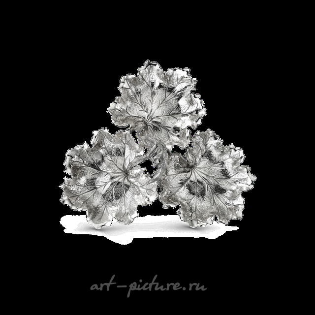 Серебряная Менажница 3 листа герани Buccellati