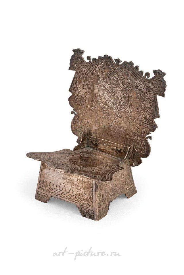 Русское серебро , Солонка-трон из серебра, Москва, 1895 год, мастер П. Милюков