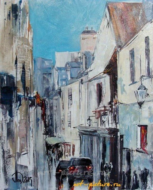 Город акрил,холст