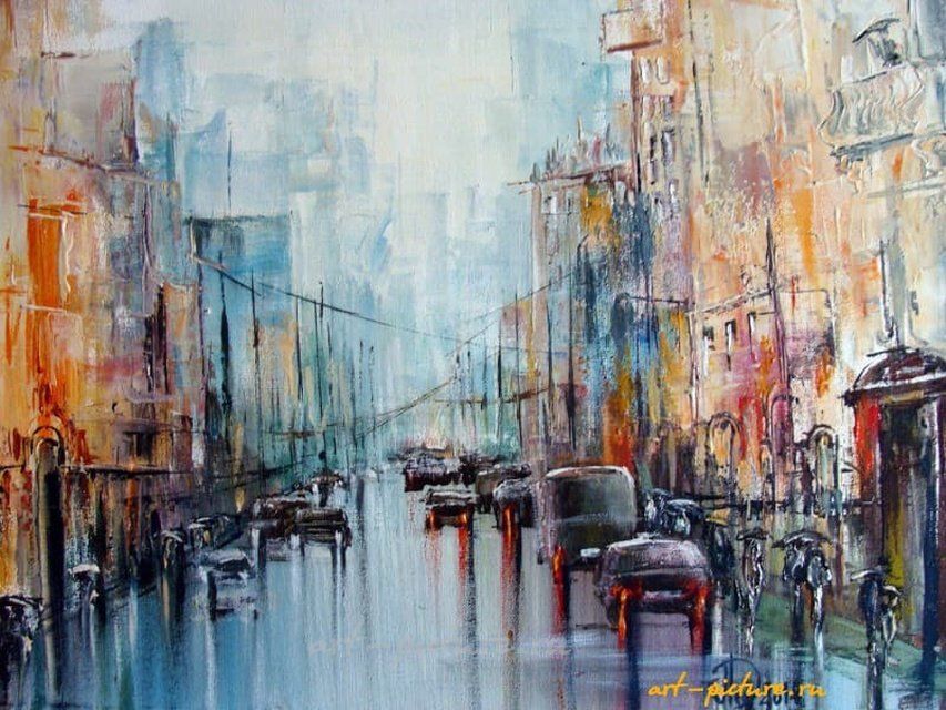 Города.Порты.Аэропорты акрил,холст