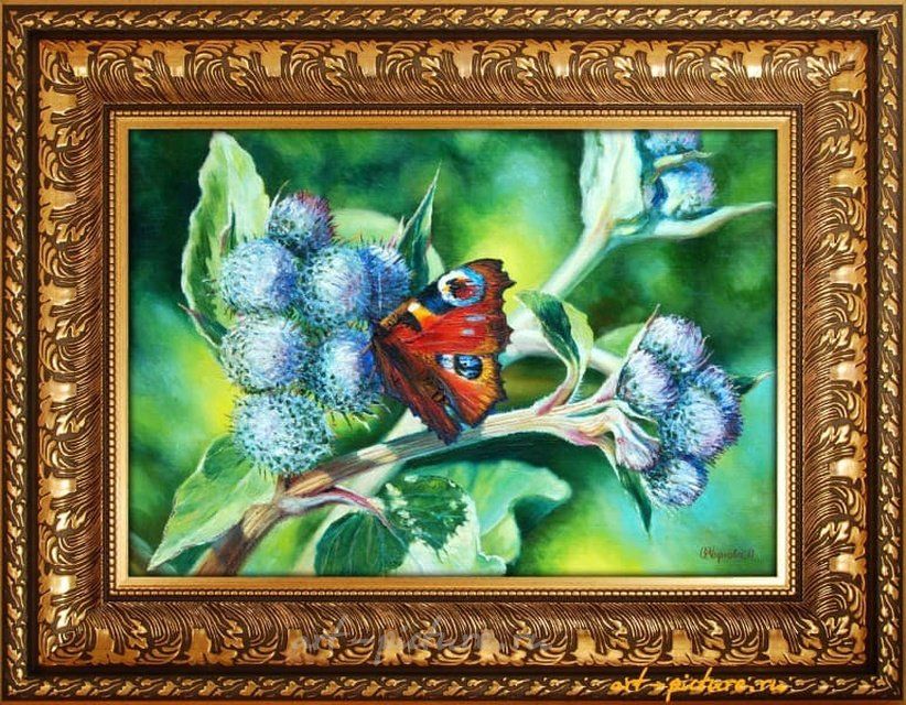 Ночная красавица и лопух масло, холст 