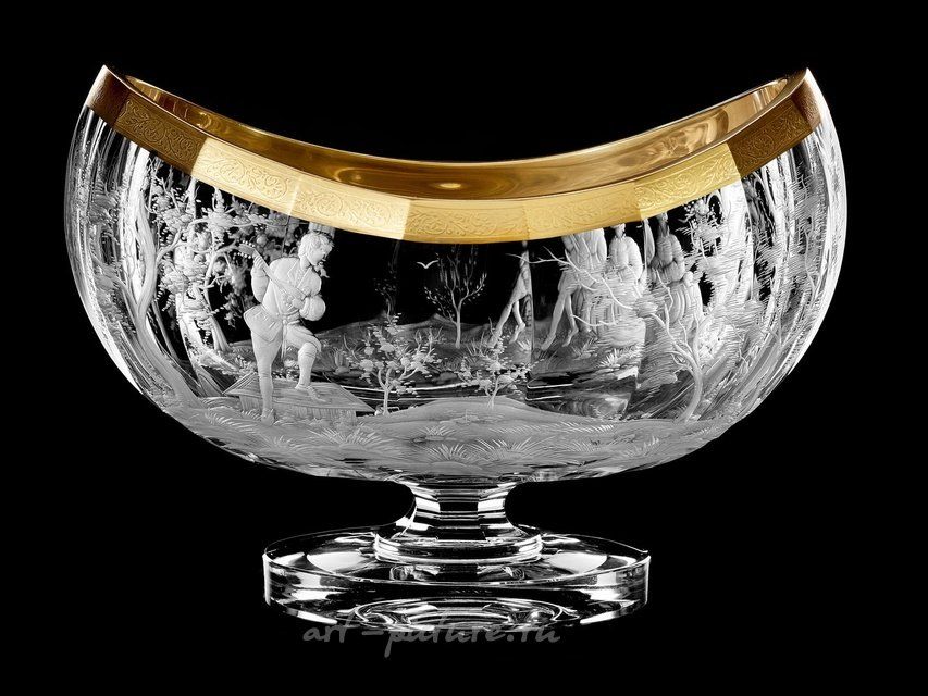 Ваза-чаша овальная "Музыканты" Aida (Аида) Ручная работа.