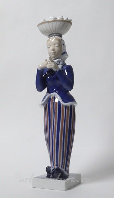 Женщина с корзиной яиц на голове. Дания, г. Копенгаген, Royal Copenhagen