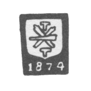 Городское клеймо Тулы 1874 г. "Пушка и два молотка"