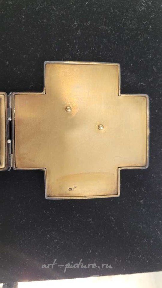 Русское серебро , Русская серебряная золотая подвеска Николая II в стандарте 84 золотника (875 пробы)...