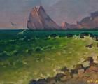 Статуэтка "Скала в море" масло, хо…