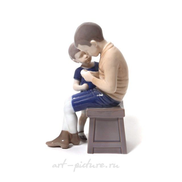 Фарфоровая фигура (статуэтка) "Том и Вилли (два мальчика, два брата). Дания, г. Копенгаген, Bing & Grondahl