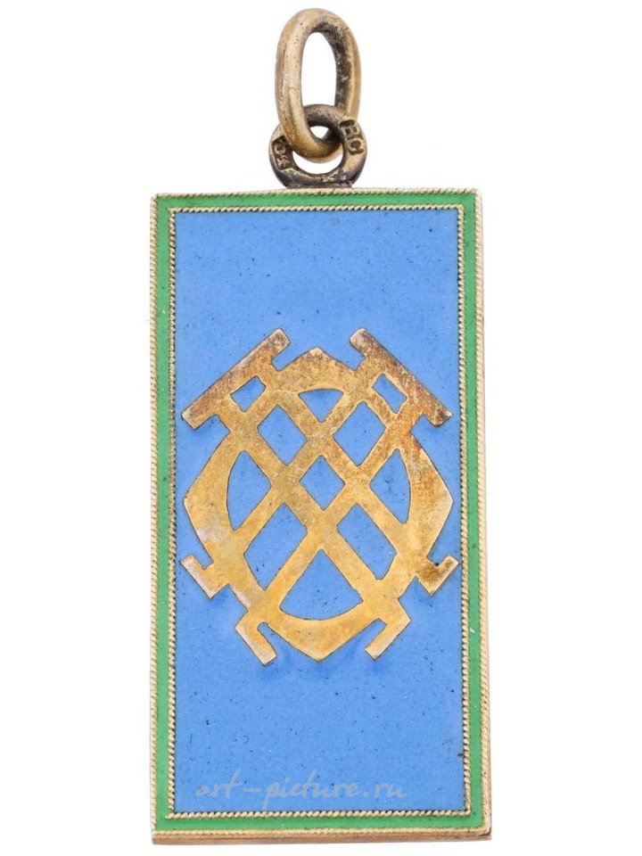 Русское серебро , Русская серебряная эмалированная военная подвеска-жетон