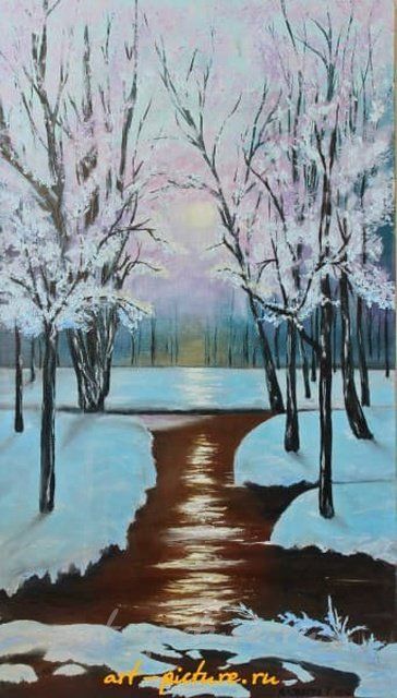 Зимний закат Холст, масло 