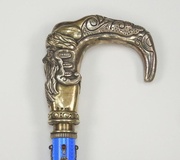 Серебряная ручная печать Фаберже с гильошированной эмалью.