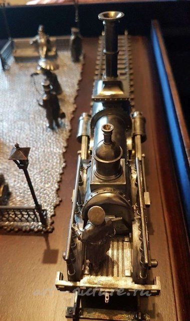 The jewelry sculptural composition "Nikolaevskaya Railway," silver