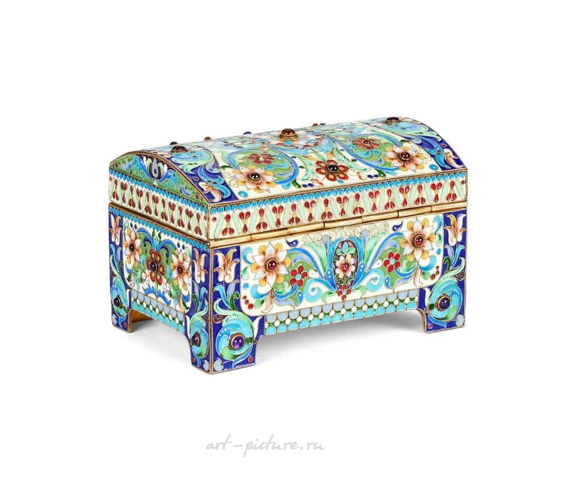 Русское серебро , ШКАТУЛКА В РУССКОМ СТИЛЕ