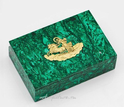 Русское серебро, Шкатулка из русского малахита и позолоченного серебра