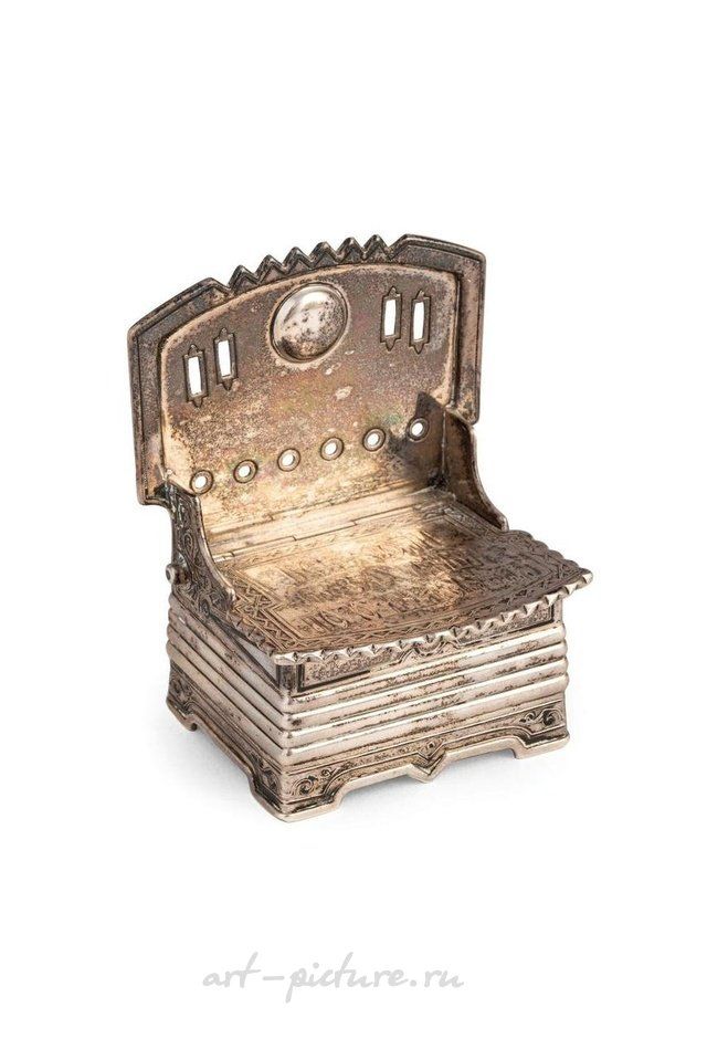 Русское серебро , Серебряная солонка-трон, Москва, 1868 год