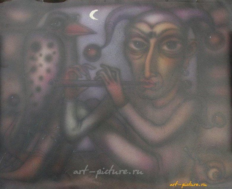 ORIGINAL JESTER PARROT ACRYLIC ABSTRACT SURREALIST PAINTING