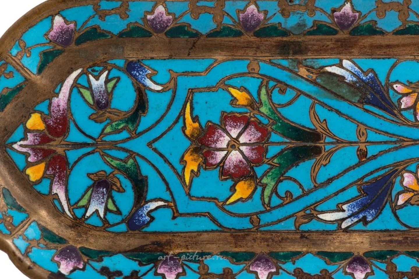 Русское серебро , Набор для письменного стола из металла, эмали, алебастра и перламутра...