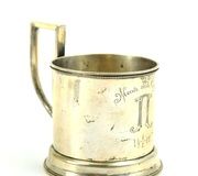 Русская серебряная подставка для чайного стаканчика XIX века