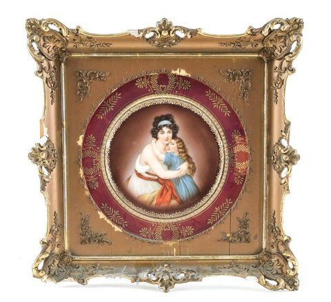 Royal Vienna, Окантованная тарелка из королевского венского фарфора с ручной росписью