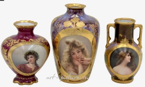 Royal Vienna, Кабинетные вазы Royal Vienna с портретами, 1900 год