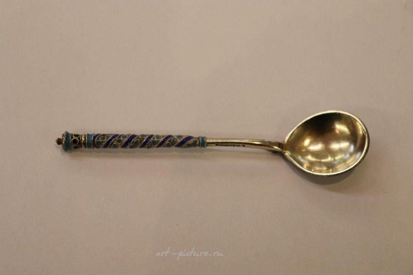 Русское серебро , Серебряная ложка - Шамплеве эмаль, клеймо 84 пробы "BC"