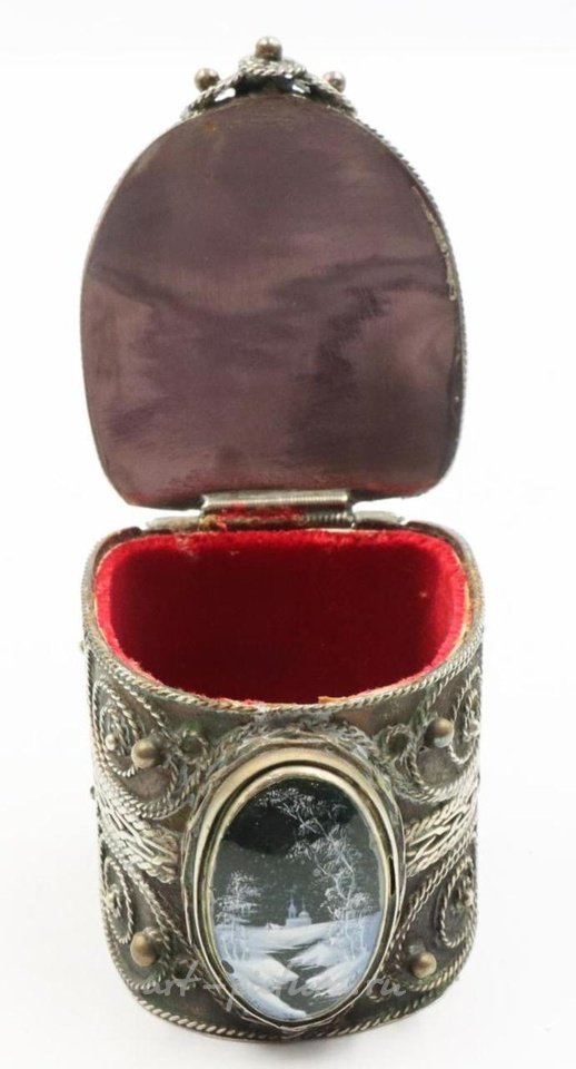 Русское серебро , Винтажные русские лаковые шкатулки Федоскино