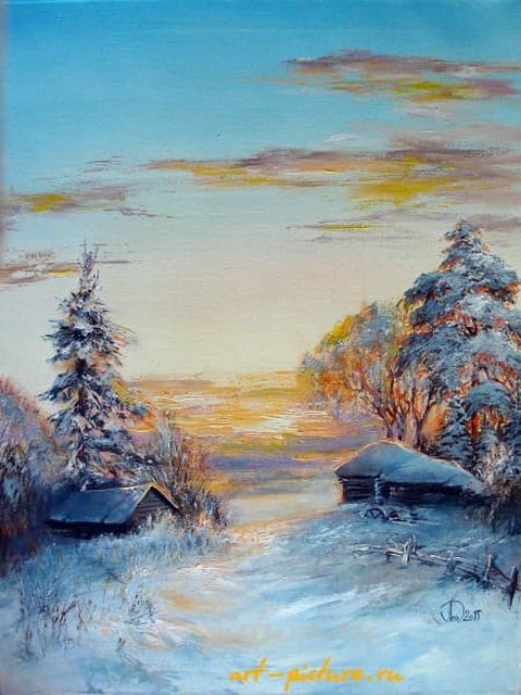 早晨的阳光，油画，画布