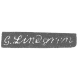 Клеймо мастера Линдгрен Густав - Ленинград - инициалы "G.Lingren"