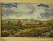 Весна на Мангышлаке картон, масло 