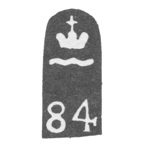 Городское клеймо Калуги 1870-1880 гг. "Императорская корона над волнистой полосой"