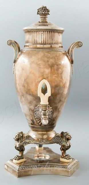 Бульотка в стиле ампир, Puiforcat, Франция, Париж, ХIХ век, серебро, костяные вставки