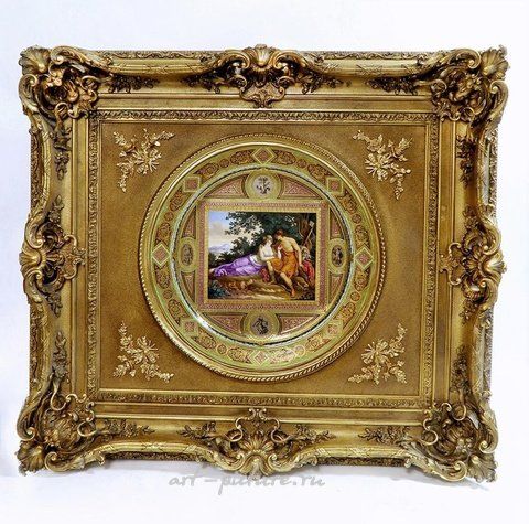 Royal Vienna, Монументальная рамка "Венера и Адонис" из королевского Венского фарфора XIX века.