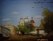 Москва.Улица Варварка холст,масло 