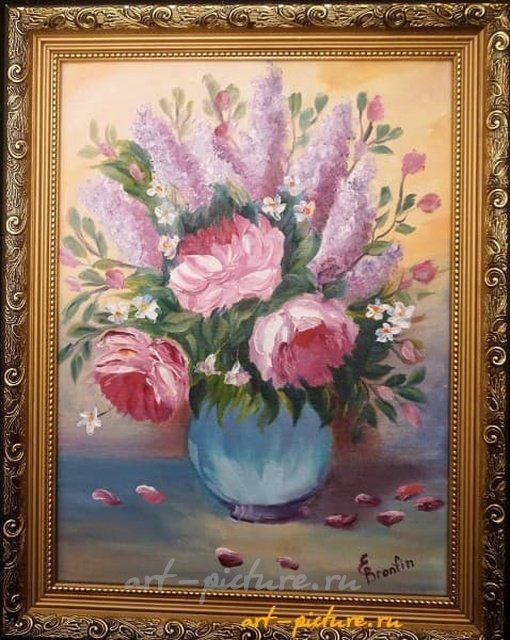 Сирень масло, картон 