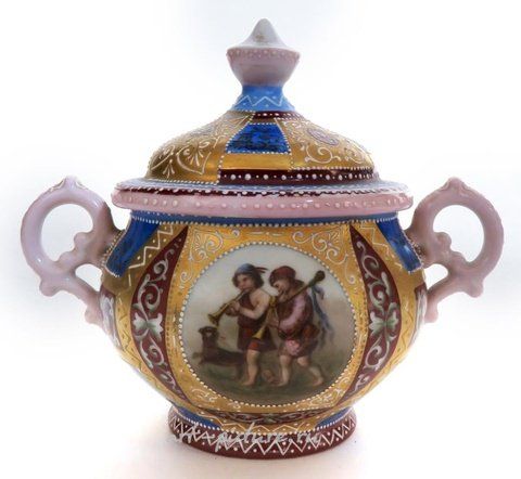 Royal Vienna, Чайный сервиз в стиле королевской Вены, 19 век