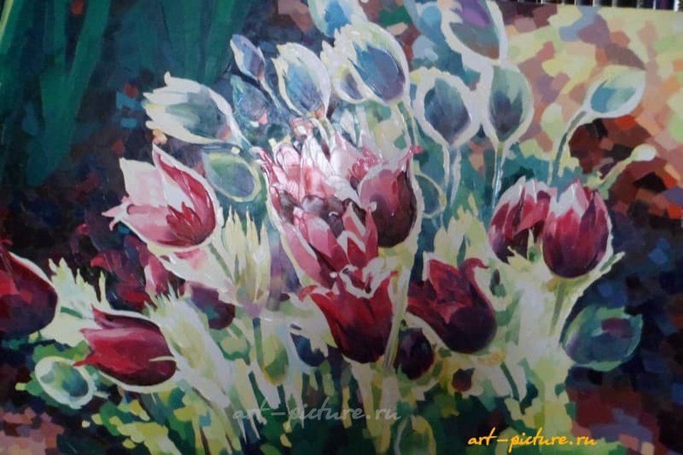 Цветы масло, холст 