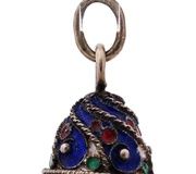 Русская серебряная подвеска в форме яйца с позолотой и эмалью в технике клоизонне.