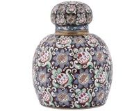 Серебряная пилюльница русского производства с позолотой и клоизоне эмалью