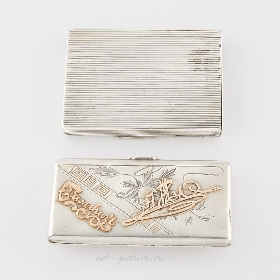 Русское серебро , Пара русских серебряных портсигара