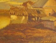 старый кирпичный завод на соловках холст, масло