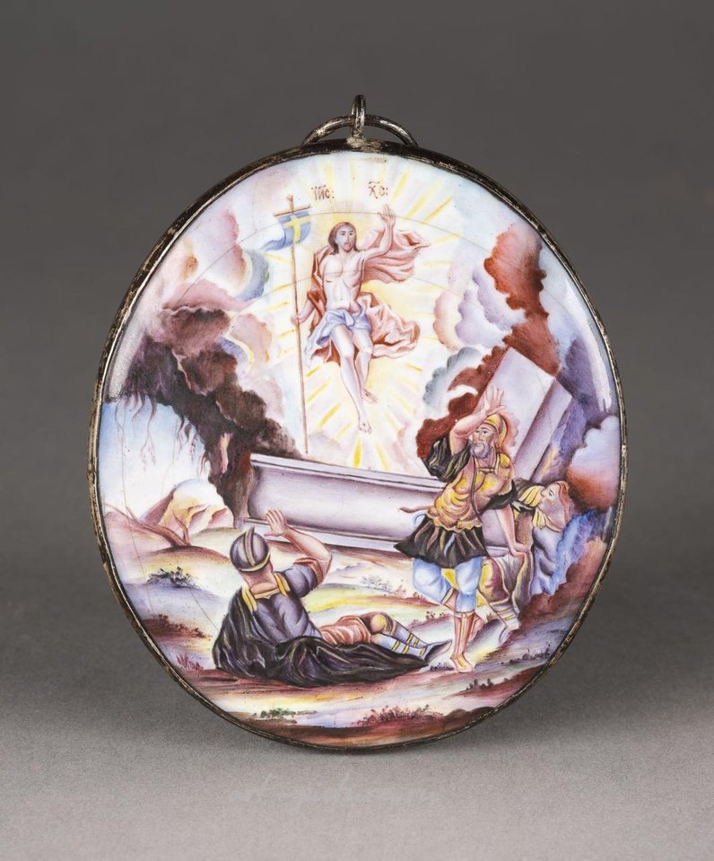 Русское серебро , Большая эмалевая икона (финифть)