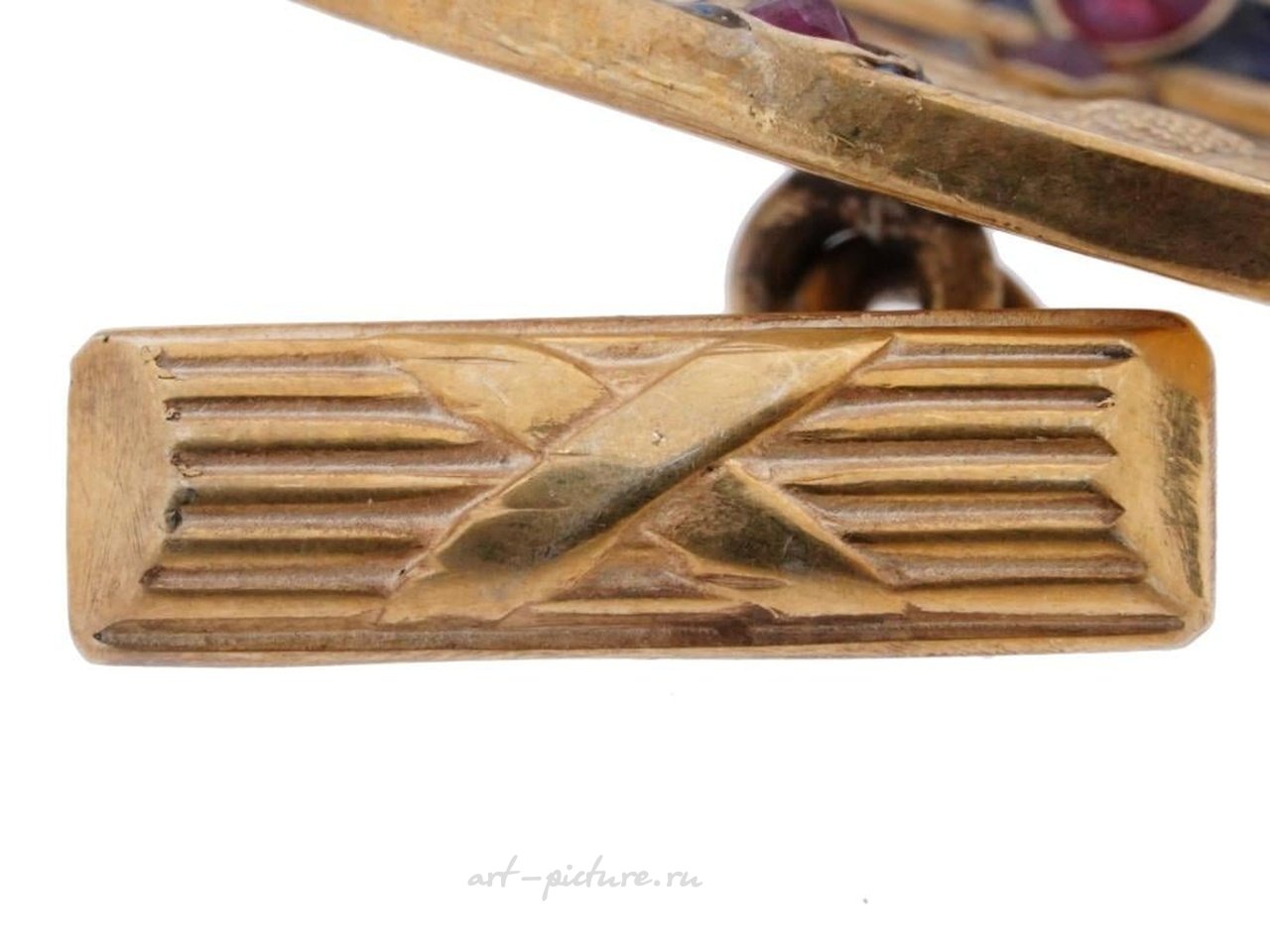 Русское серебро , Русские манжетные пуговицы из позолоченного серебра с эмалью времен Николая II