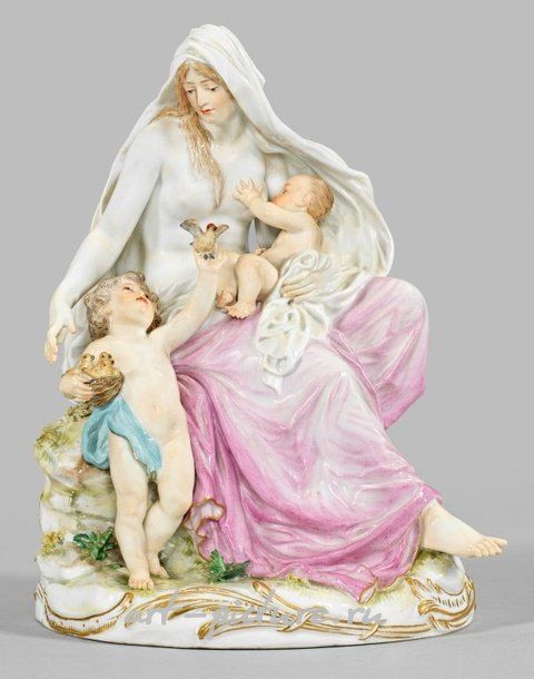 Очень редкая группа аллегорических фарфоровых фигурок из благотворительного фонда. Мейсен