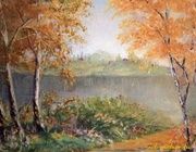 Тихая река масло холст 