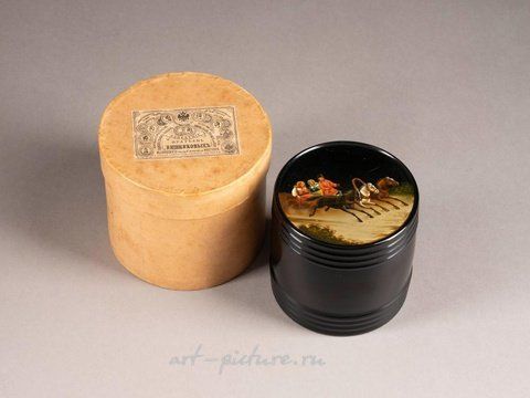 Русское серебро, Зимняя тройка на коробке из папье-маше и лака